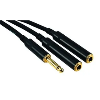 ROCKCABLE von Contrik Y-Kabel 0,3m mit Plug 6,35mm mono (RCY03PMJMJM)