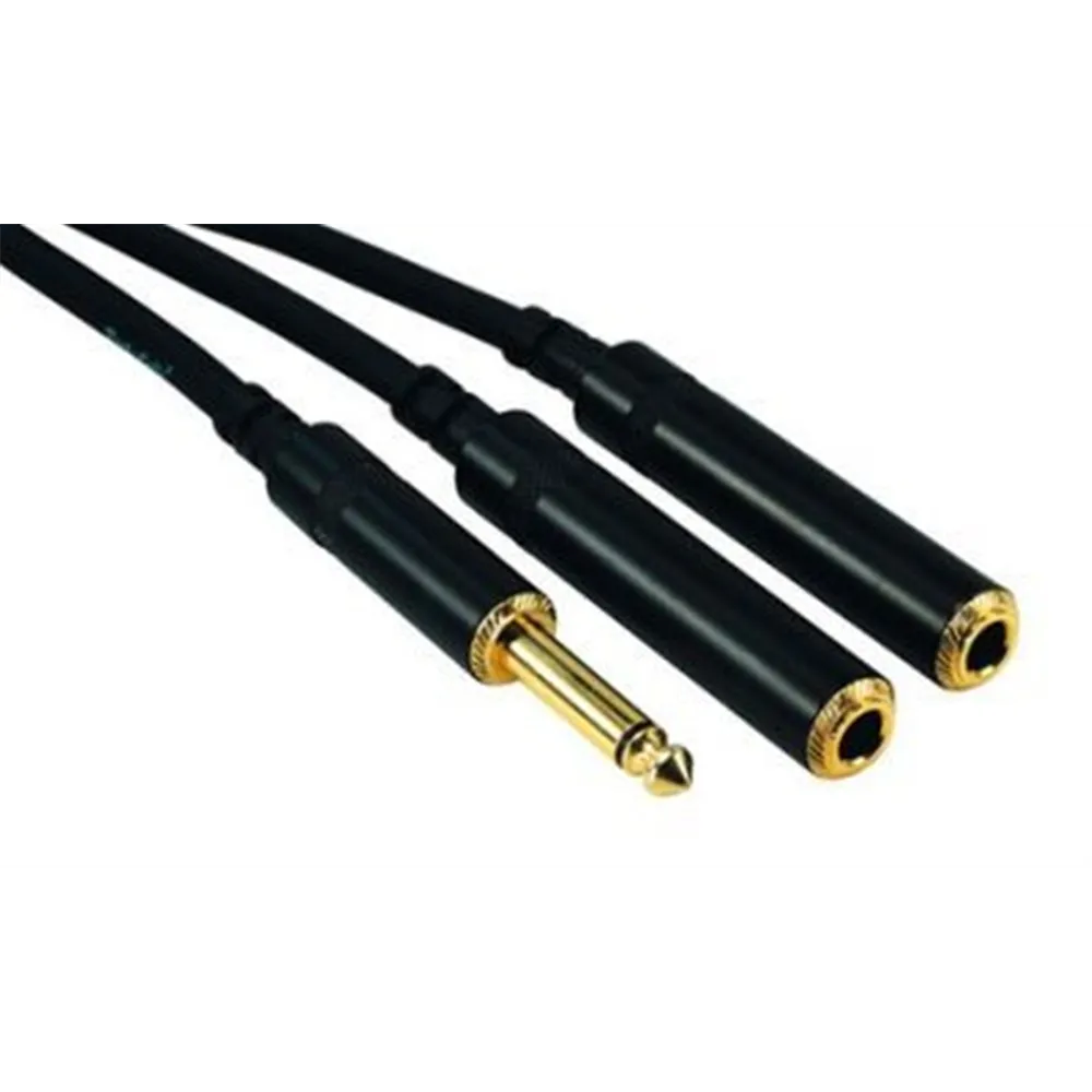 ROCKCABLE von Contrik Y-Kabel 0,3m mit Plug 6,35mm mono (RCY03PMJMJM)