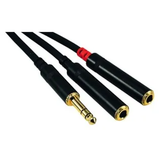 ROCKCABLE von Contrik Y-Kabel 0,3m Plug 6,35mm stereo (RCY03PSJMJM)