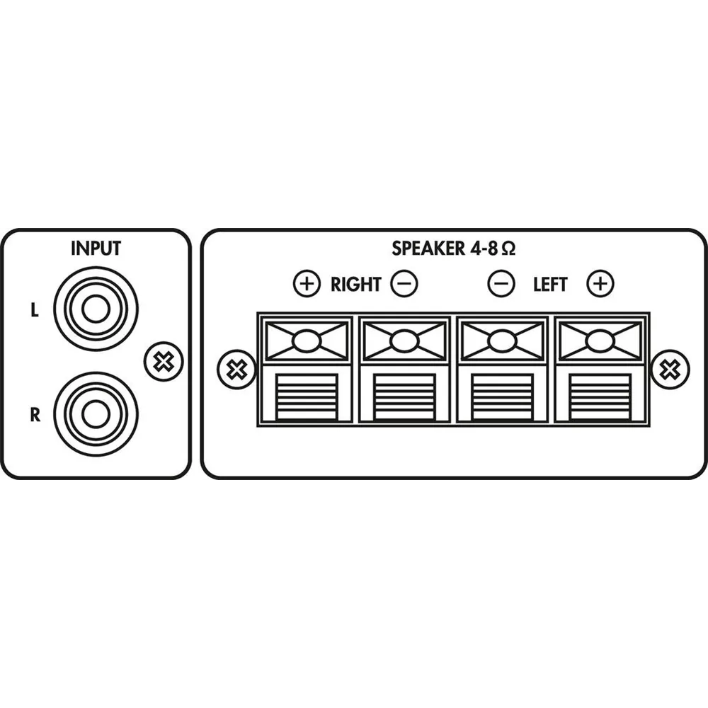 MONACOR Stereo-Verstaerker, 1xIn  luefterlos 2x50W