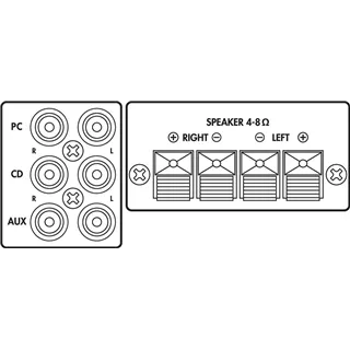 MONACOR Stereo-Verstaerker, 4xIn 2x12.5W