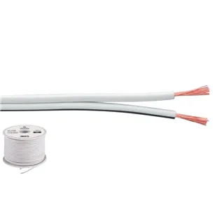 MONACOR LS-Kabel 100m 2x0.75mm weiss ECONOMY QUALITY
