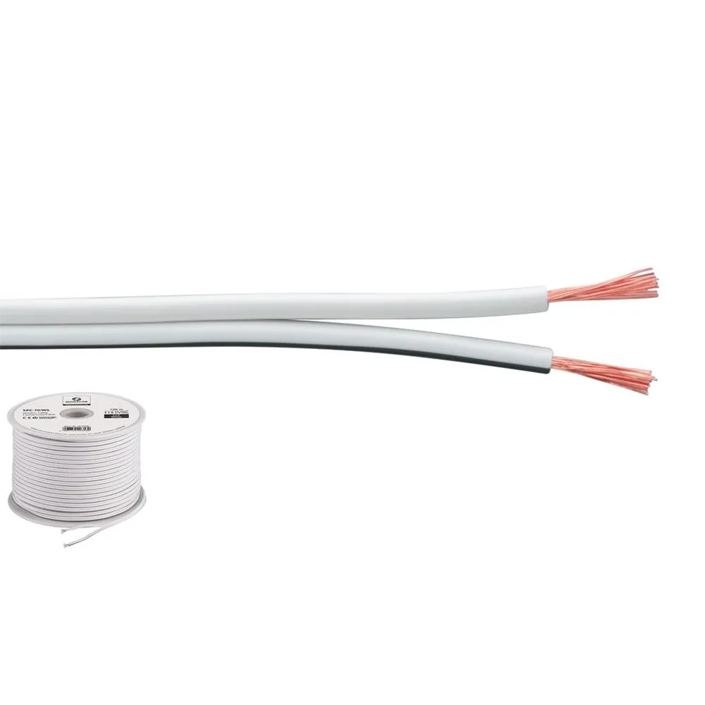 MONACOR LS-Kabel 100m 2x0.75mm weiss ECONOMY QUALITY