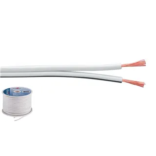 MONACOR LS-Kabel 100m 2x0.75mm weiss STANDARD QUALITY