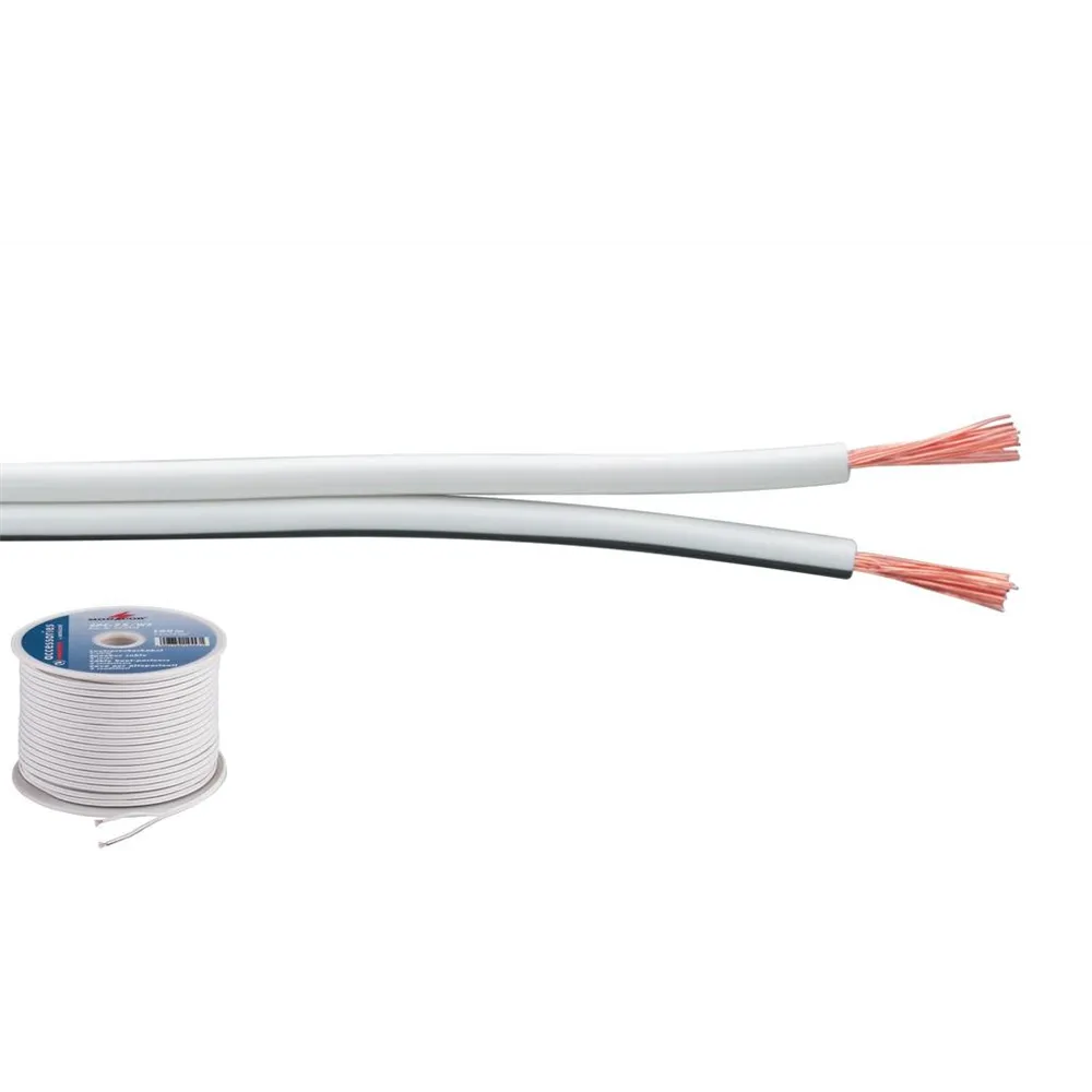 MONACOR LS-Kabel 100m 2x0.75mm weiss STANDARD QUALITY