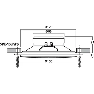 MONACOR Einbau-Breitband-LS, max 30W