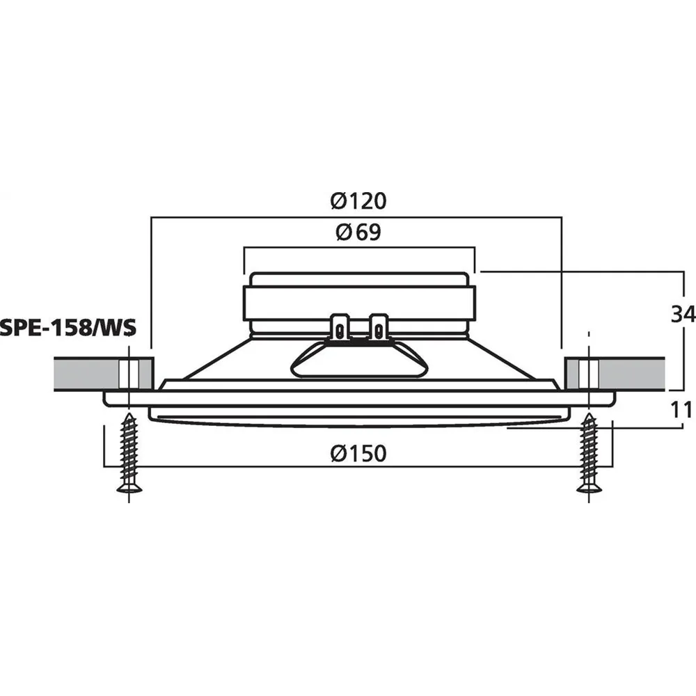MONACOR Einbau-Breitband-LS, max 30W