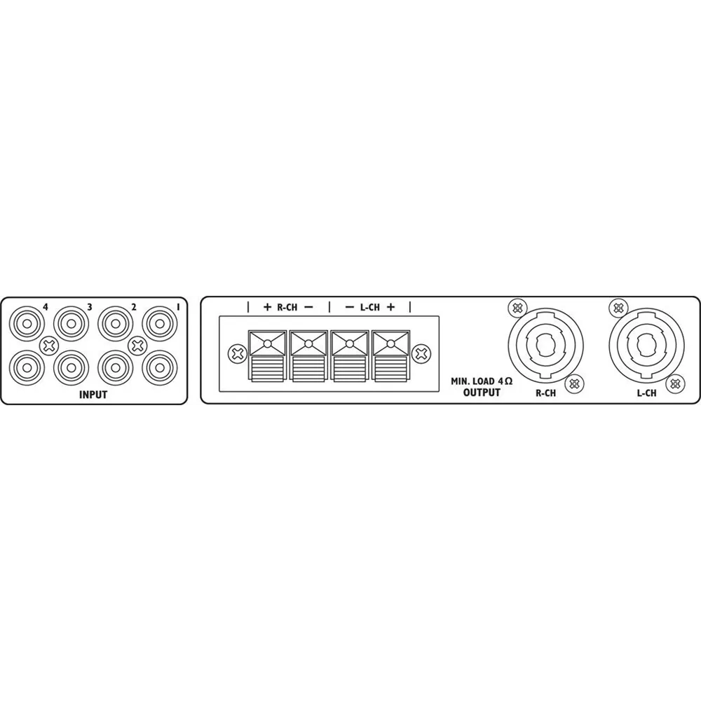 MONACOR Stereo-Verstaerker, 1 HE,  Class D, 2 x 100W