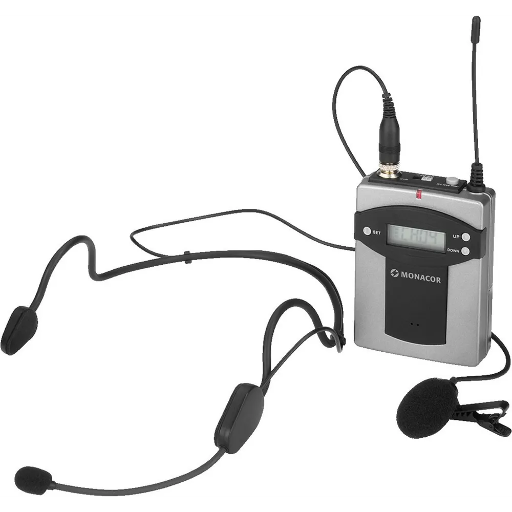 MONACOR Mikrofonsender inkl. 2Miks  863,1-864,9 MHz