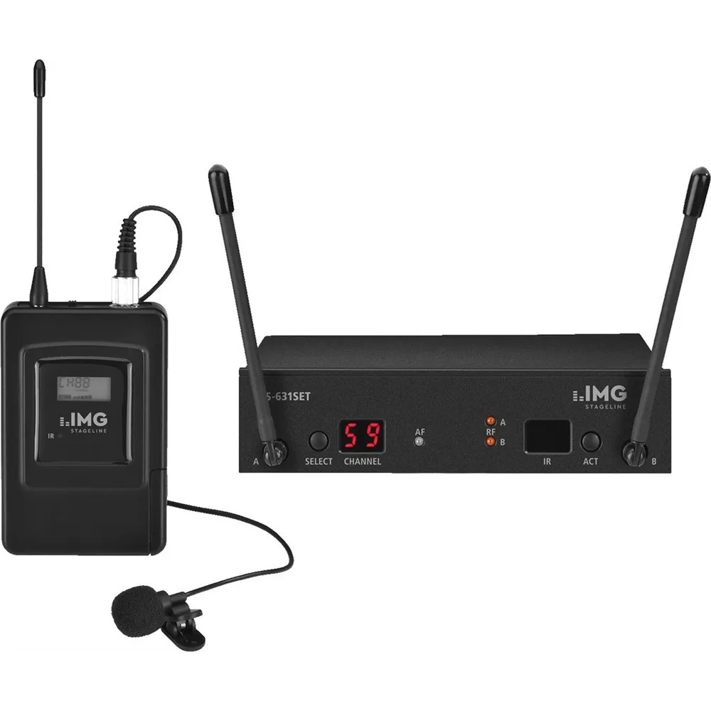 IMG STAGELINE Kravatten Mikrofonsystem True-Diversity 863-865MHz