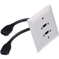 Neutrik UP-EDIZIOdue weiss, 2x HDMI-Kabelpeitschen