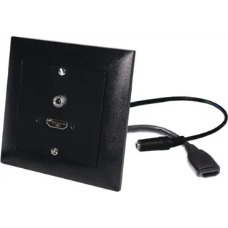 Neutrik UP-EDIZIOdue schwarz, mit HDMI,3.5mm -10cm Kabel