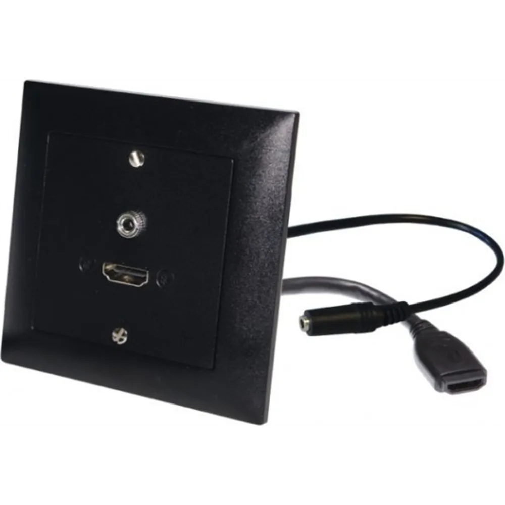 Neutrik UP-EDIZIOdue schwarz, mit HDMI,3.5mm -10cm Kabel