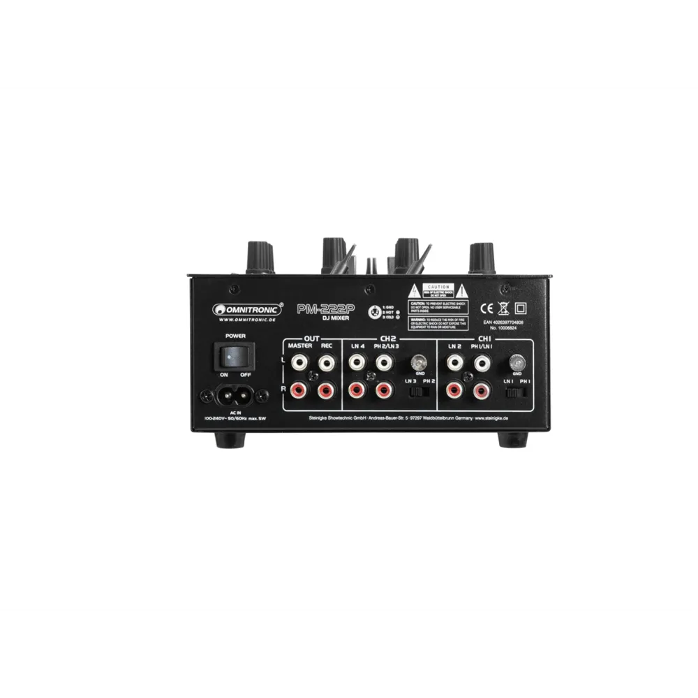 OMNITRONIC PM-222P 2-Kanal-DJ-Mixer mit Player