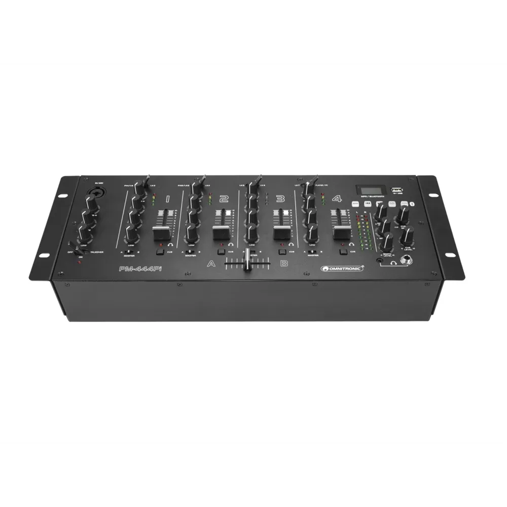 OMNITRONIC PM-444Pi 4-Kanal-DJ-Mixer mit Player & USB-Interface