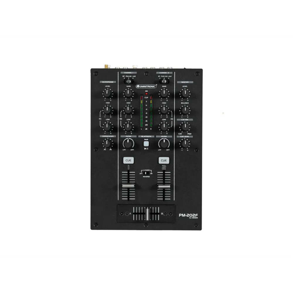 OMNITRONIC PM-202F 2-Kanal-DJ-Mixer mit Filter und Bluetooth