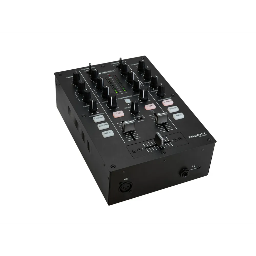 OMNITRONIC PM-202FX 2-Kanal-DJ-Mixer mit Filter, FX und Bluetooth