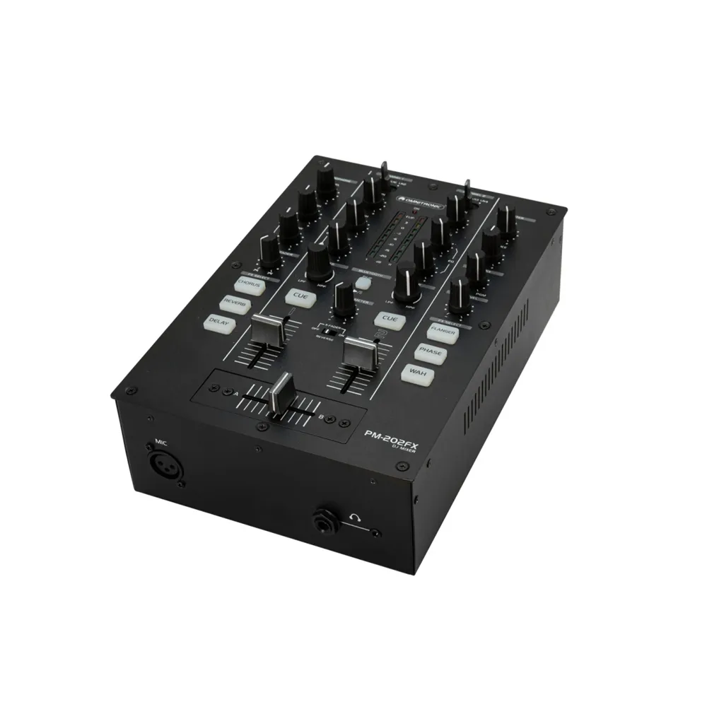 OMNITRONIC PM-202FX 2-Kanal-DJ-Mixer mit Filter, FX und Bluetooth