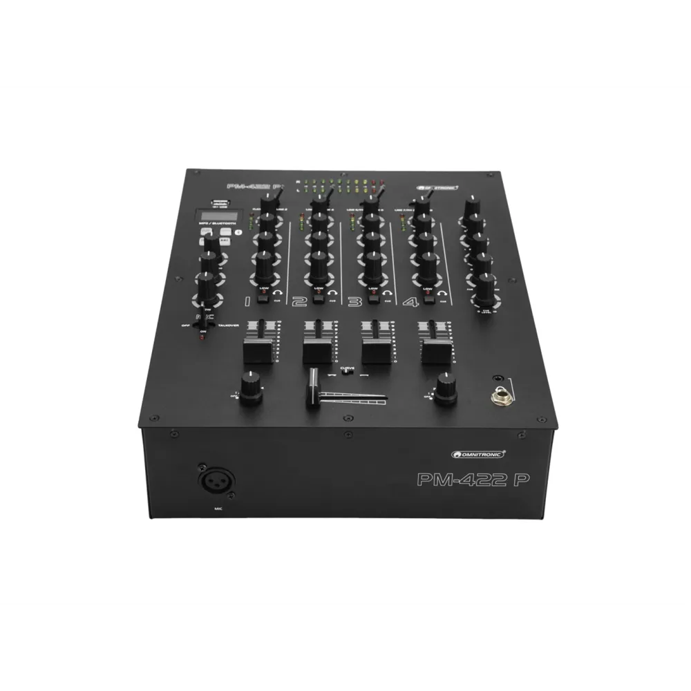 OMNITRONIC PM-422P 4-Kanal-DJ-Mixer mit Bluetooth und USB-Player