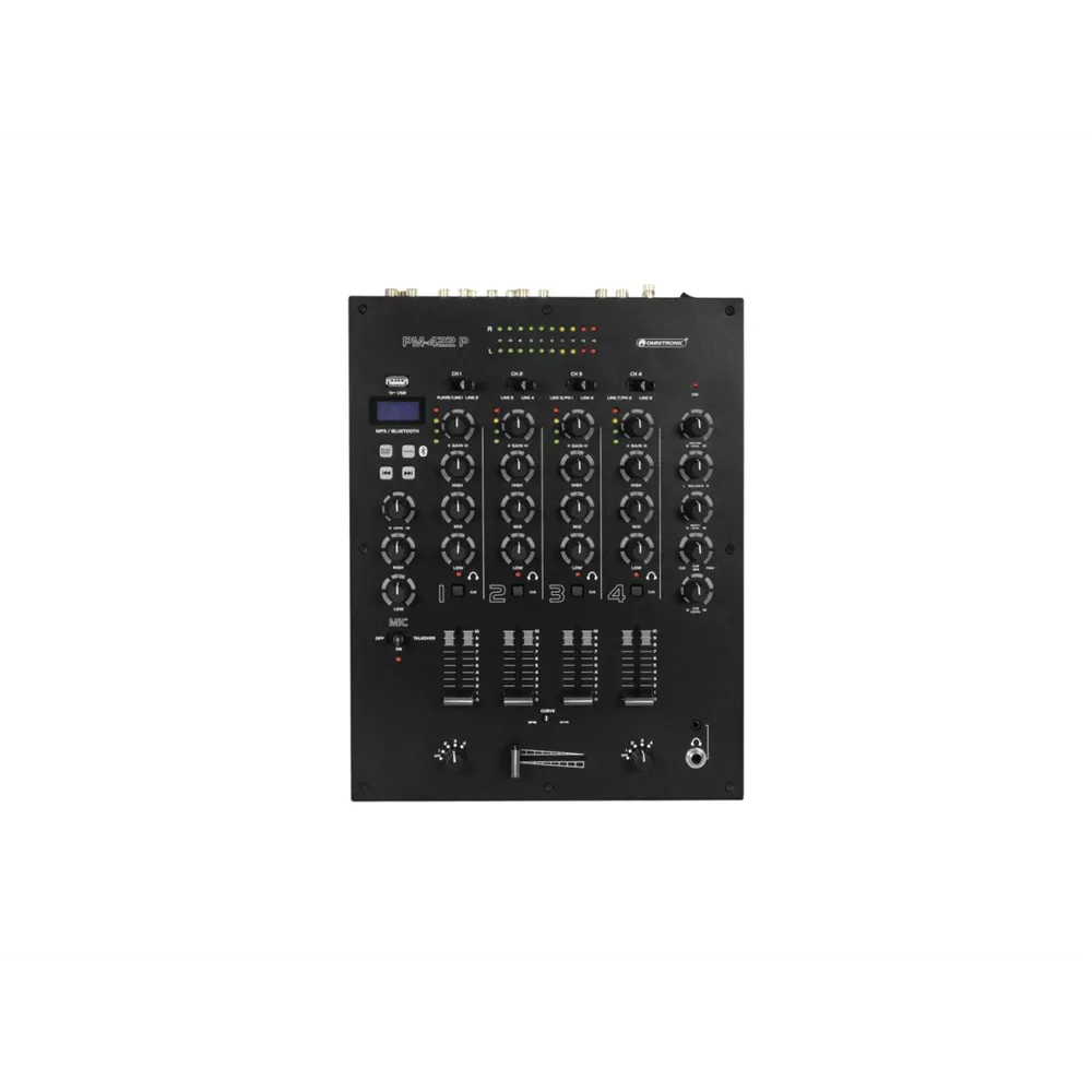 OMNITRONIC PM-422P 4-Kanal-DJ-Mixer mit Bluetooth und USB-Player