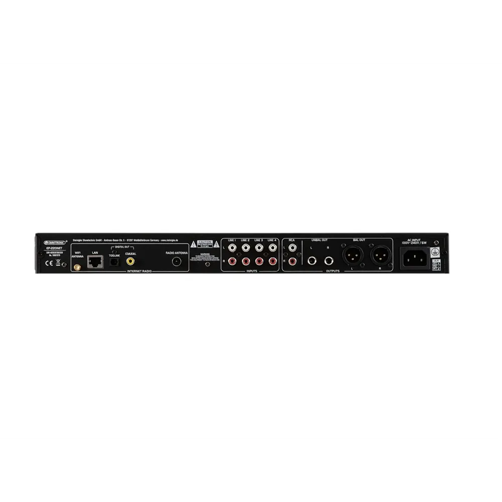 OMNITRONIC EP-220NET Vorverstärker mit Internetradio, DAB+ und Bluetooth