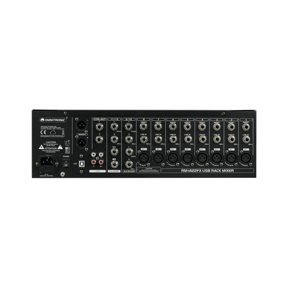 OMNITRONIC RM-1422FX USB Rack-Mixer
