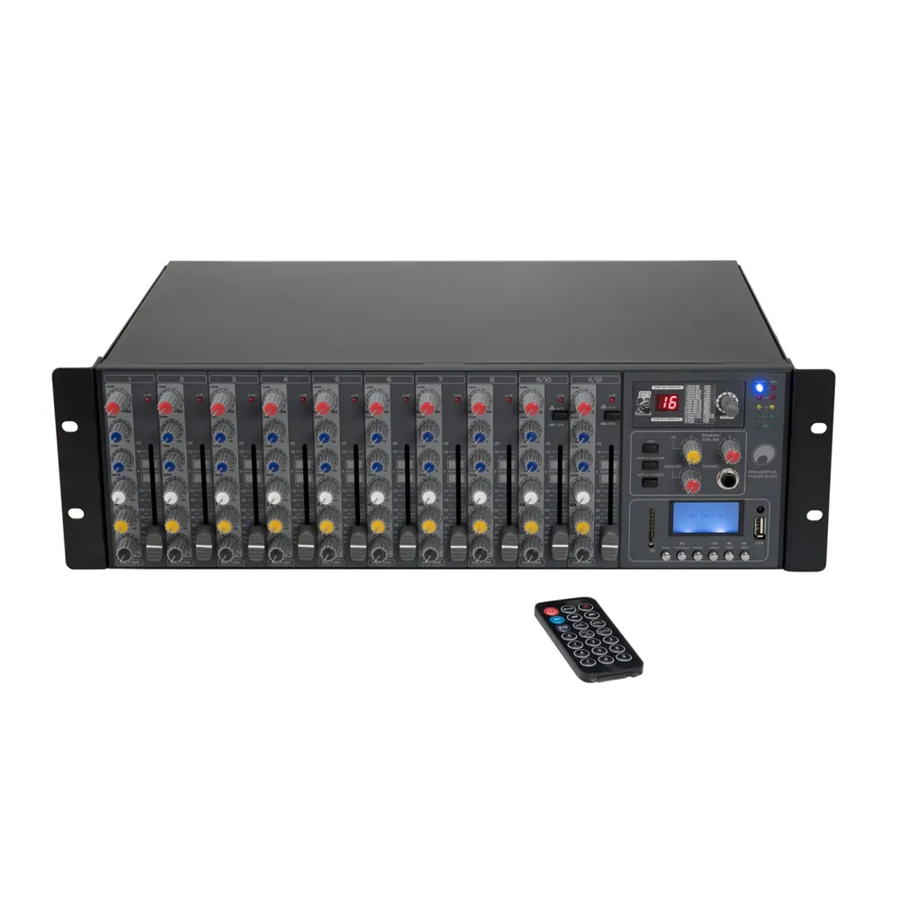 OMNITRONIC RM-1422FXA USB Rack-Power-Mixer
