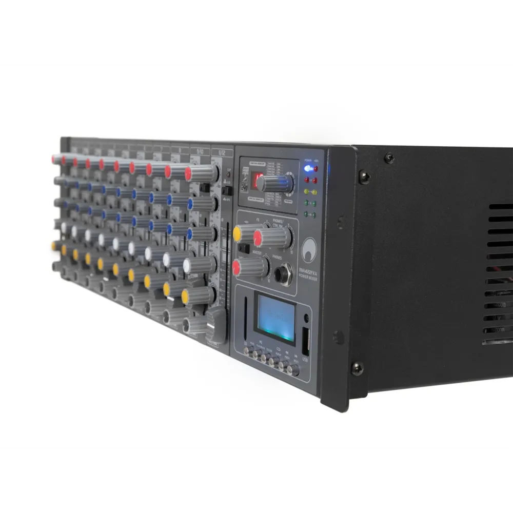 OMNITRONIC RM-1422FXA USB Rack-Power-Mixer
