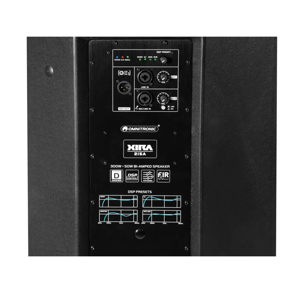 OMNITRONIC XIRA-215A  Aktiver 2-Wege Lautsprecher FIR-DSP