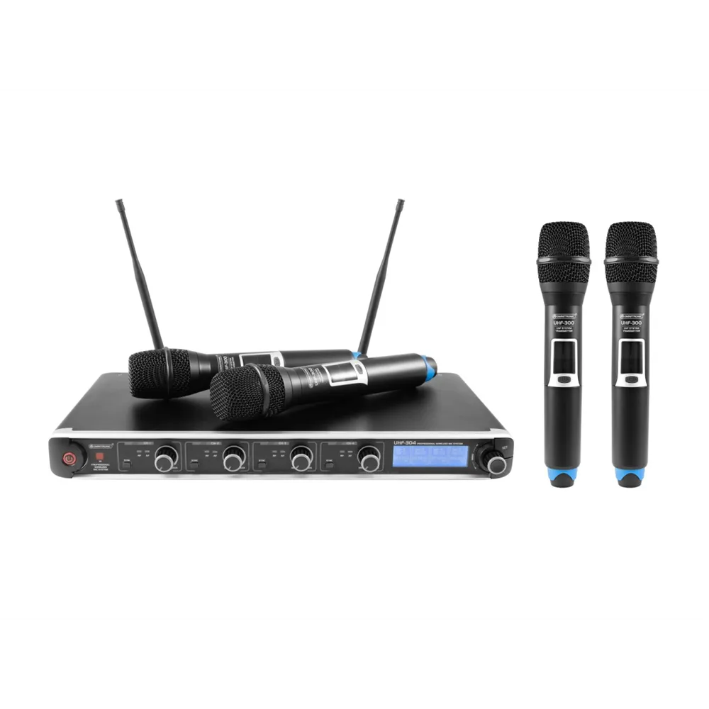 OMNITRONIC UHF-304 4-Kanal-Funkmikrofonsystem 823-832/863-865MHz