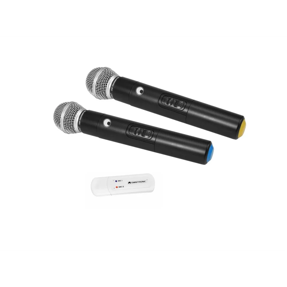 OMNITRONIC UWM-2HH USB Funkmikrofon-Set mit zwei Handmikrofonen