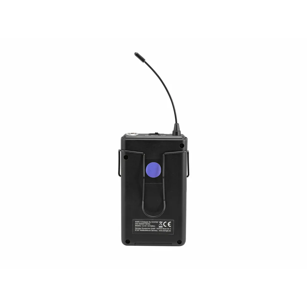 OMNITRONIC WAMS-12 Taschensender inkl. Kopfbügelmikrofon 865MHz