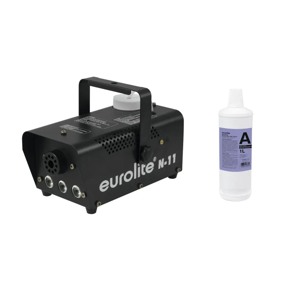 EUROLITE Set N-11 LED Hybrid amber Nebelmaschine + A2D Action Nebelfluid 1l