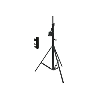 EUROLITE Set STT-400/85 Kurbelstativ TÜV/GS schwarz + STV3529 Adapter lang