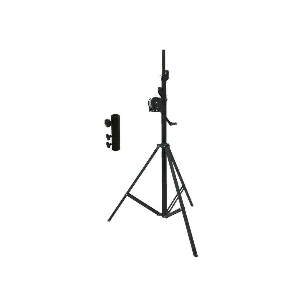 EUROLITE Set STT-400/85 Kurbelstativ TÜV/GS schwarz + STV3529 Adapter lang