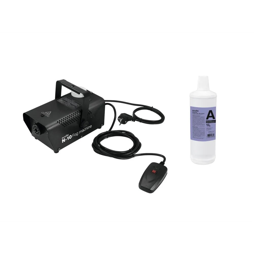 EUROLITE Set N-10 schwarz + A2D Action Nebelfluid 1l