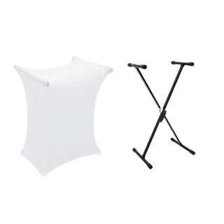 DIMAVERY Set SVT-1 Keyboard-Ständer + Cover weiß