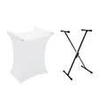 DIMAVERY Set SVT-1 Keyboard-Ständer + Cover weiß