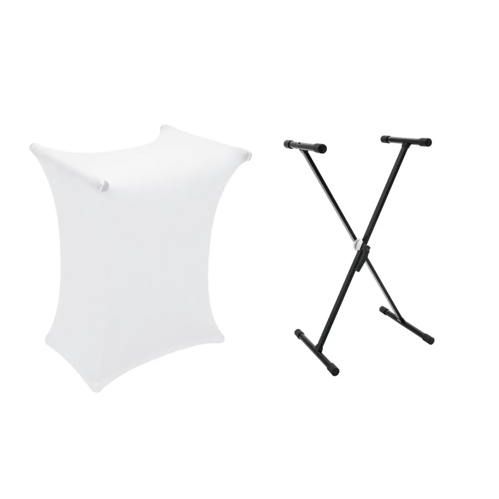 DIMAVERY Set SVT-1 Keyboard-Ständer + Cover weiß