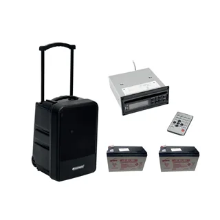 OMNITRONIC Set MOM-10BT4 Modular-Drahtlos-PA-System + CD-Player mit USB&SD + 2x Akku