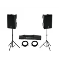 OMNITRONIC Set 2x XKB-215A + MOVE MK2 Speaker Stands