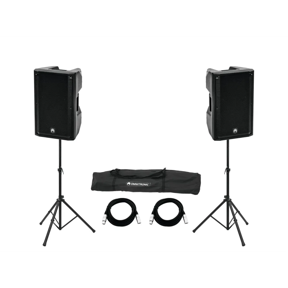 OMNITRONIC Set 2x XKB-215A + Boxenhochständer MOVE MK2