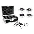 EUROLITE Set 4x AKKU IP Flat Light 1 chrom + Case + Ladegerät