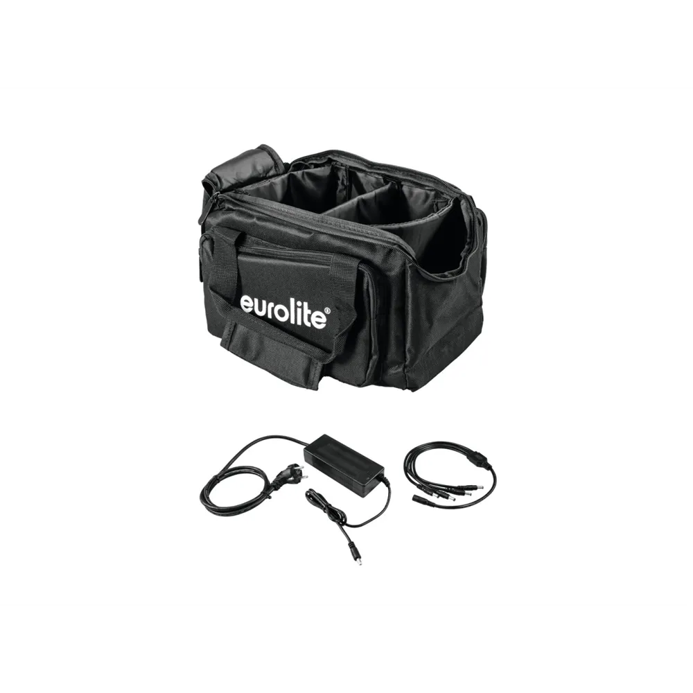 EUROLITE Set SB-14 Soft-Bag + Ladegerät 4x AKKU Flat Light 1