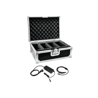 EUROLITE Set Flightcase 4x AKKU Flat Light 1 + Ladegerät