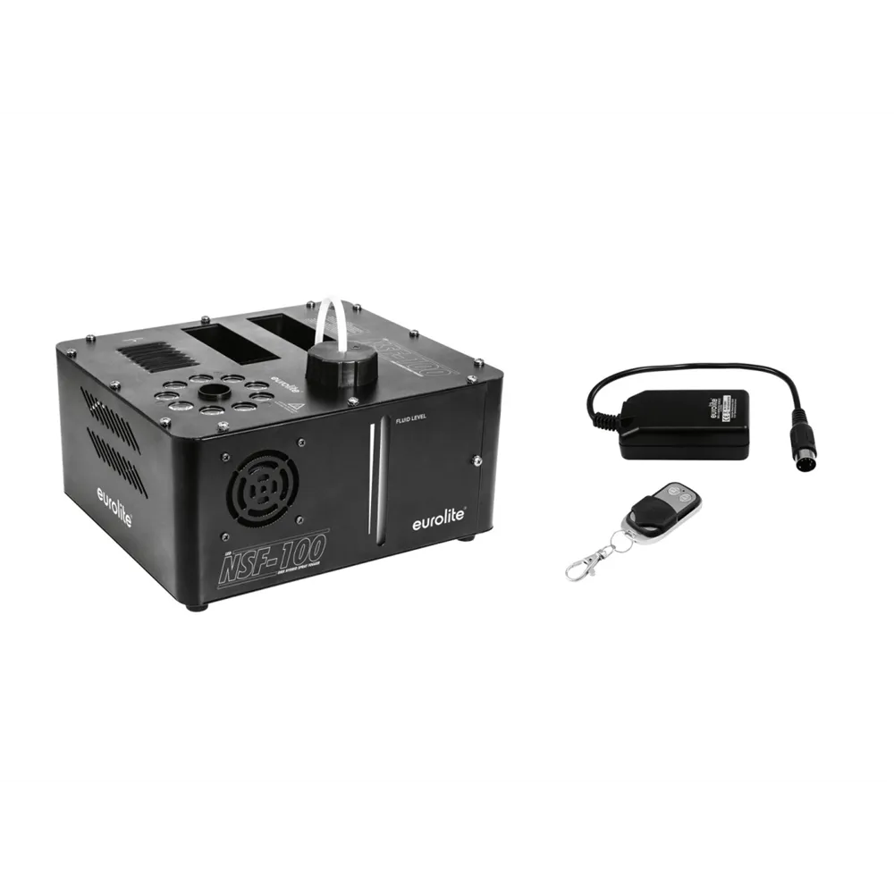 EUROLITE Set NSF-100 LED DMX Hybrid Spray Fogger + WRC-4 Funkfernbedienung