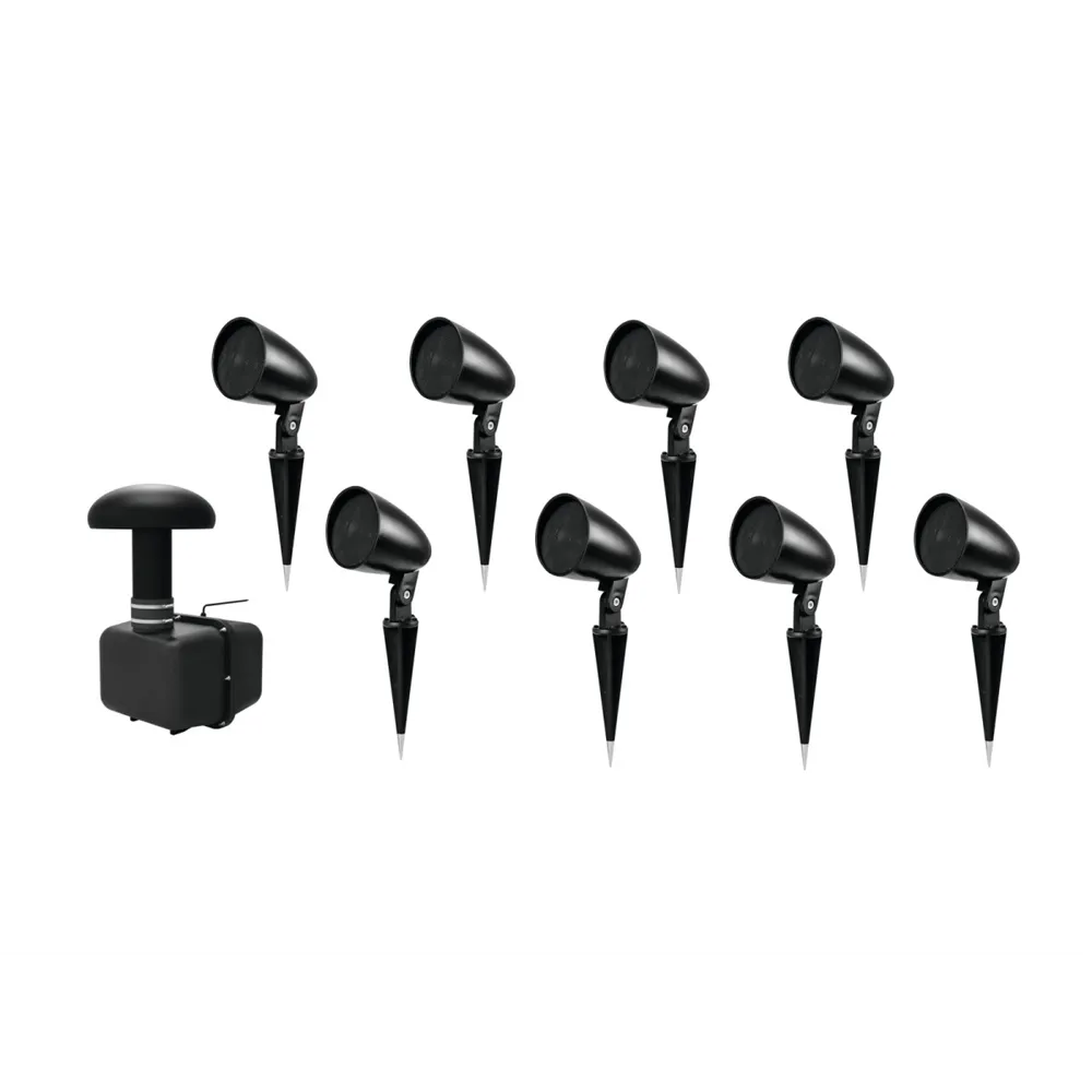 OMNITRONIC Set GSUB-8 Bodeneinbau-Subwoofer + 8x PS-2.5GS Projektorlautsprecher, schwarz
