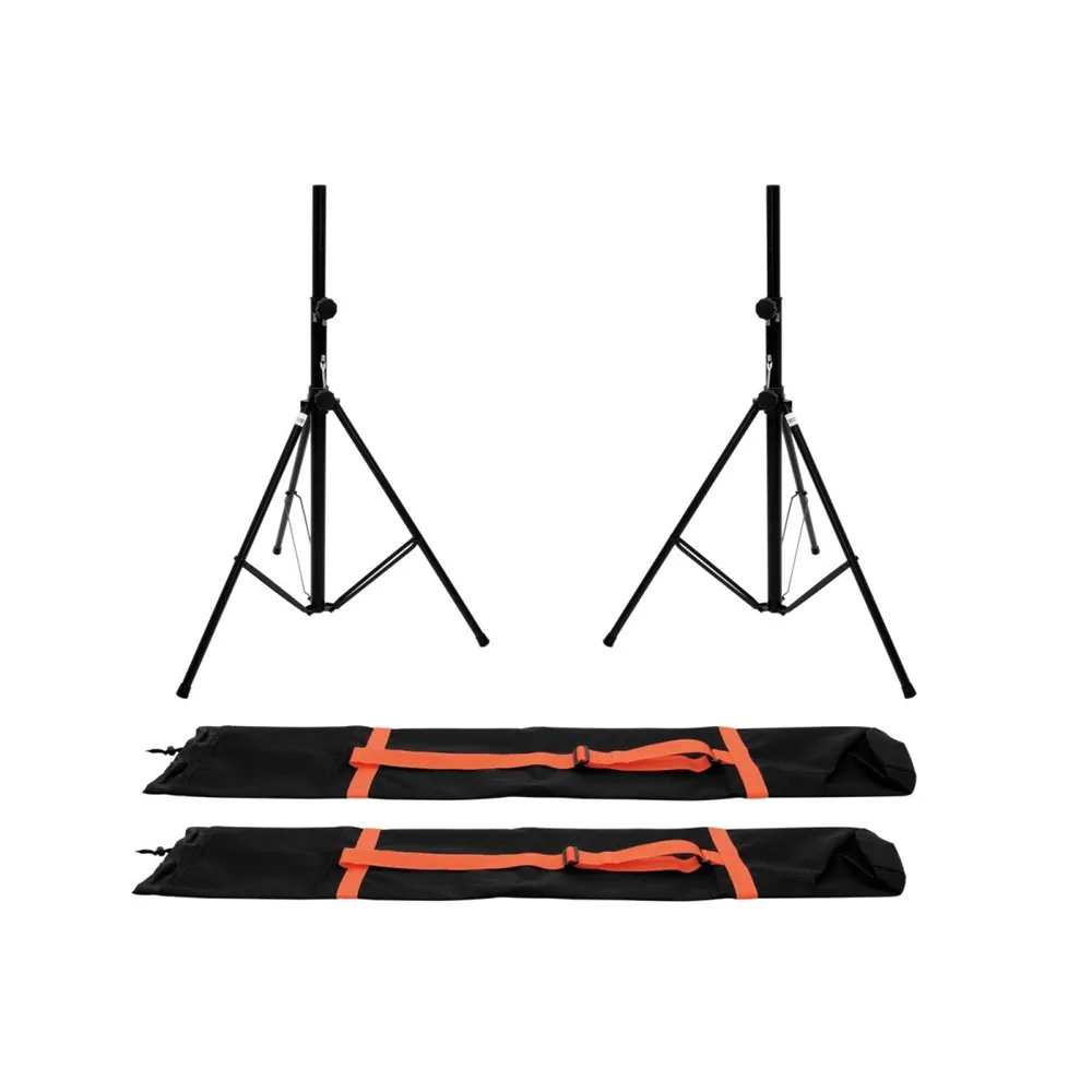 OMNITRONIC Set 2x BS-2 EU Boxenhochständer + 2x Tragetasche