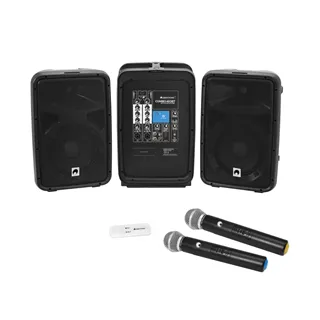 OMNITRONIC Set COMBO-160BT Aktiv-PA-System + UWM-2HH USB Funkmikrofon-Set