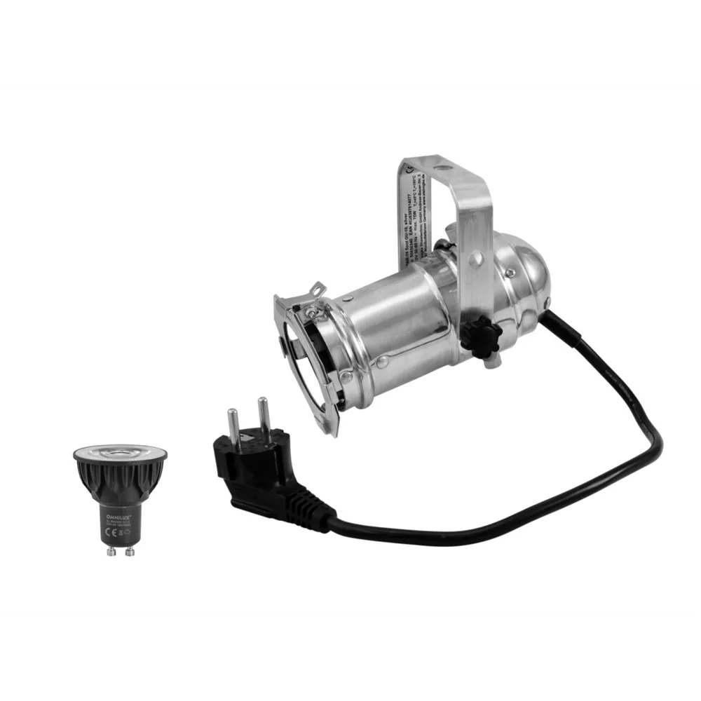 EUROLITE Set PAR-16 Spot sil + GU-10 230V COB 5W LED 1800-3000K dim2warm
